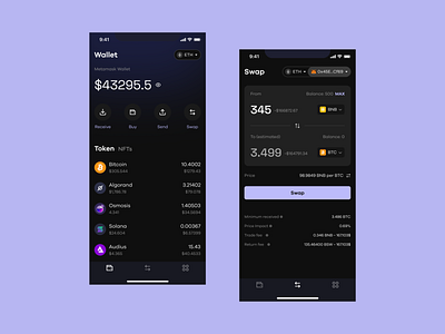 Crypto Currency Wallet blockchain crypto dashboard defi design illustration ui ux