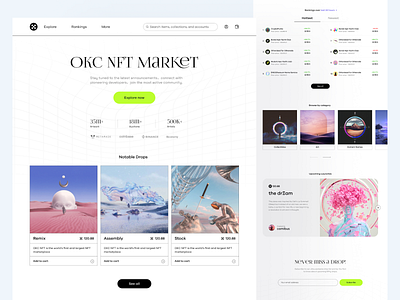 OKC NFT - NFT Marketplace Landing Page Website blockchain crypto defi nft nft market ui ux web3