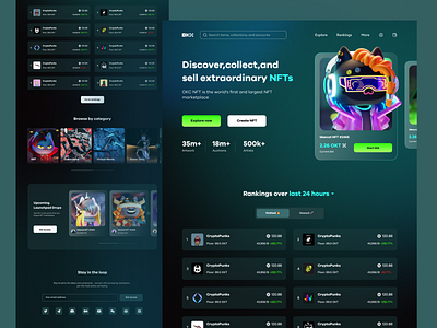 OKC NFT - NFT Marketplace Landing Page Website blockchain crypto defi landing page nft nft marketplace web3