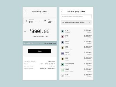 Web3 DEX Swap UI Concept blockchain crypto defi ui