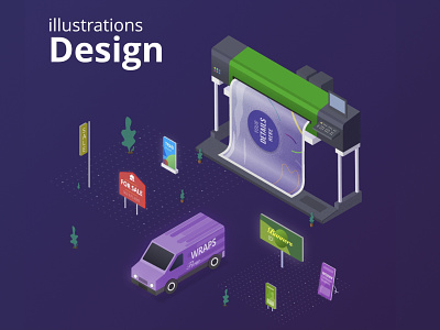 Printing illustration Design affinity designer banner illustration illustrations illustrator print printing van vector web web design webillustration website