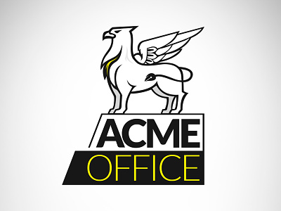 Acmeoffice Custom Logo Design custom logo design griffin griffin logo illustrator logo modern logo yellow black