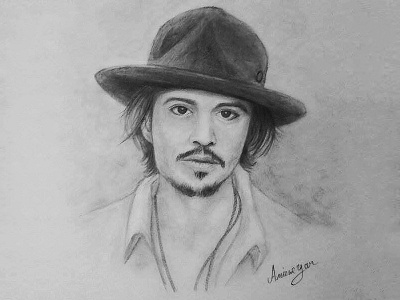 Johnny Depp Pencil portrait drawing