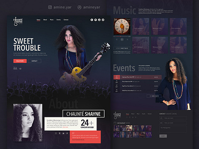 Singer web design & front end development clean dark html parallax psd purple singer ui ux web design website