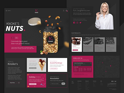 Knoke's web design & html clean css ecommerce html javascript nuts parallax pink psd psd to html ui ux web design