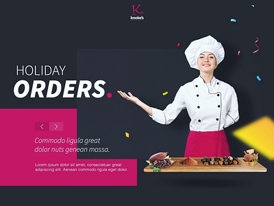 Slide design for Knoke’s website cooking design econmerce holiday html javascript parallax pink section slide slider ui uiux web