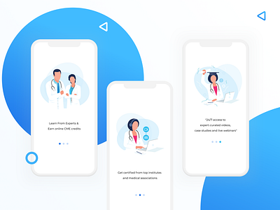 Walkthrough screens -  Medical Learning App