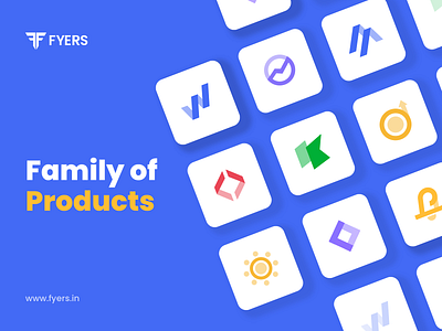 FYERS family of products icon branding designer icons illustration investment logo product trading vector website