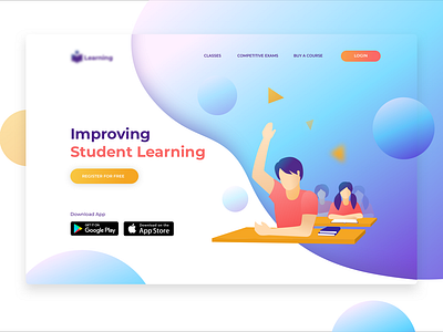 Concept Design for Student Learning Website art branding bright color character color concept design design strategy design studio designer education flat design illustration learning student typography ui vector web website
