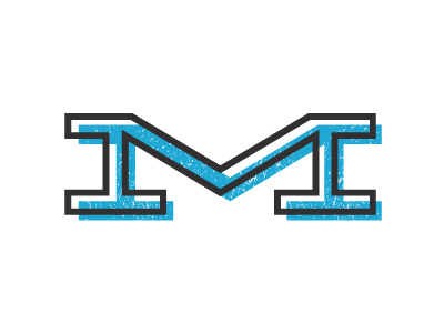 My Logo X2 blue branding gray grunge logo minimal offset outline