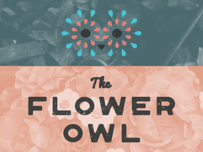 Flower Owl custom flower icon logo owl texture type typography