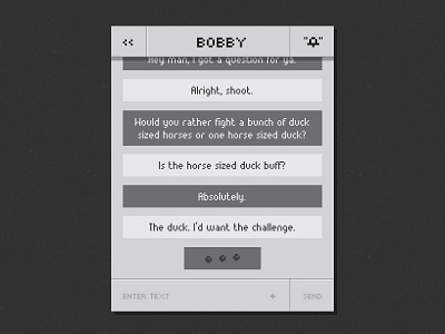 Daily UI - Day 13 daily direct duck horse message pixel retro text ui