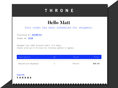 Daily UI - Day 17 blue daily email minimal mono receipt ui