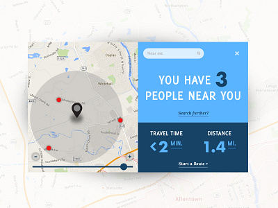 Daily UI - Day 20 blue daily location map tracker ui