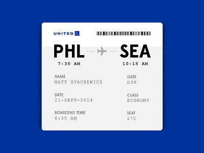 Daily UI - Day 24 airplane blue boarding daily minimal pass travel ui