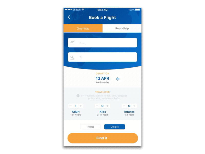 Booking Air Ticket booking clean ui gif gradients interaction design problem solving ui ux visual design