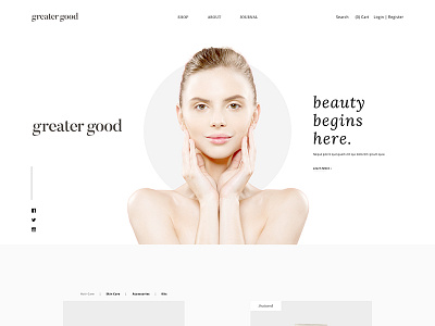 Greater Good Home Page beauty design minimalist web white