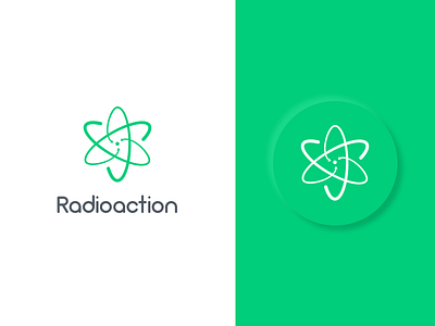 Atomic Logo arrows atom blackhole green illustration logo molecule radioactive