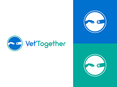 Logo Vet'Together adam animals animals logo hand parody paw veterinary