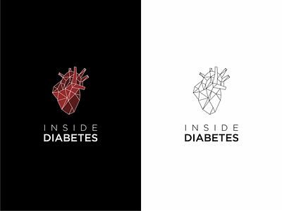 Logo Inside Diabetes V1 diabete geometric heart heart logo illustration polygon