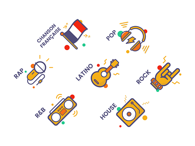 Music Icons blind test house iconography icons illustration music music app pop rock