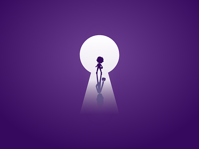 The light at the end of the keyhole V2 door enigma escape game escape room illustration keyhole kid logo mysterious shadow