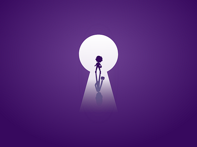 The light at the end of the keyhole V2 door enigma escape game escape room illustration keyhole kid logo mysterious shadow