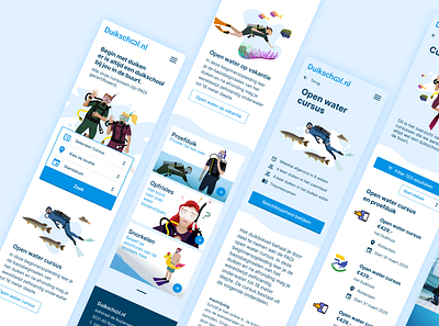 Duikschool design illustration ui ux web website