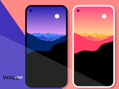 WallRod Update android android app app design developer dribbble flat graphic design graphic art illustraion landscape minimal mountain wallpaper