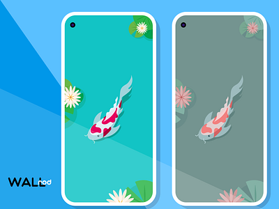 WallRod Update: Koi android android app app beautiful best shot design developer dribbble fish graphic design graphic art illustration koi minimal wallpaper app wallpapers