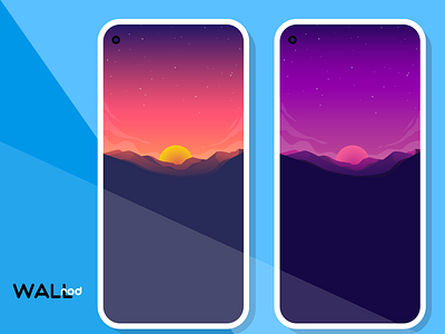 Wallrod Update android android app app beautiful design developer dribbble graphic design graphic art illustration landscape minimal mountains sunset wallpapers