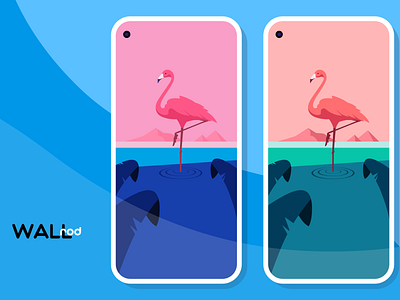 Wallrod Update android android app app design developer dribbble flamingo flat design graphic art illustration landscapes minimal wallpapers work
