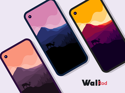 Wallrod Wallpapers android android app app beautiful deer design developer dribbble graphic art illustration landscape wallpaper
