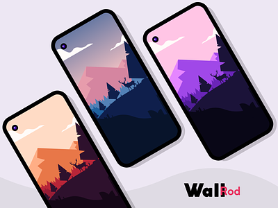 WallRod Wallpapers android android app app beautiful deer design developer dribbble graphic art illustration landscapes logo ui