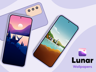 Lunar Wallpapers android android app app design developer dribbble graphic art illustration landscapes procreate texture