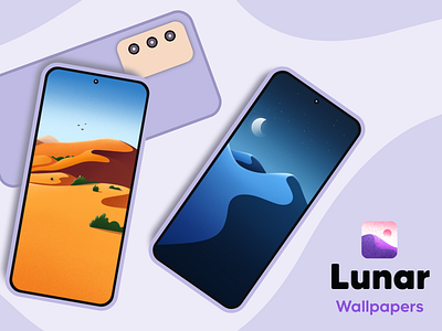 LUNAR WALLPAPERS android android app app beautiful desert design developer dribbble graphic art illustration landscapes ui