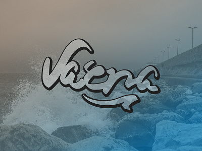 Varna breakwater handwritten lettering typography varna waves