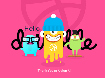 Hello Dribbble debuts monster 插图 设计