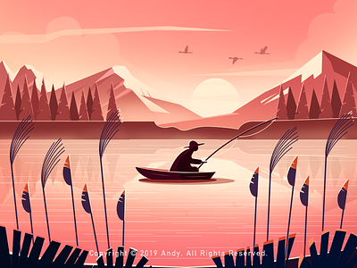 Setting sun art design illustration illustrations