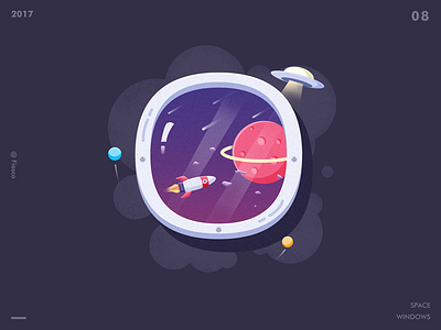 Space capsule et illustration space window