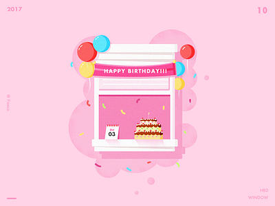 HBD Window 10.3 birthday cake pink window