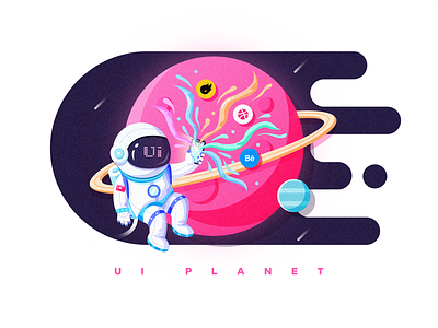 Ui planet illustration space star ui