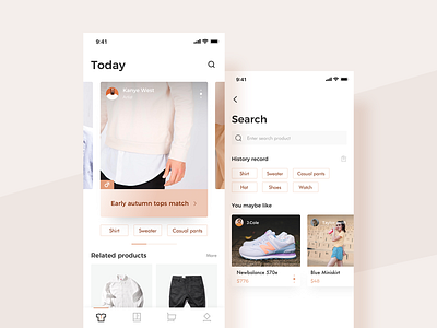 Dressing match app design interface iphonex ui ux