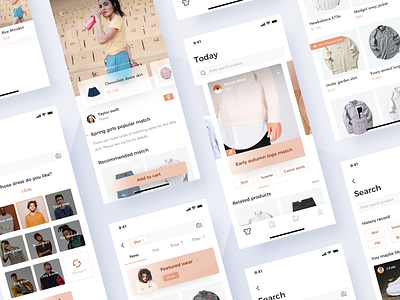 Dressing match app design interface ui ux