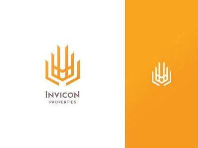 Logo design for Invicon Properties branding design logo design orange