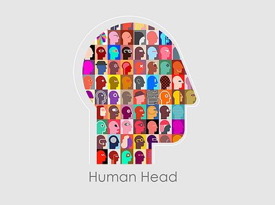 a Head abstract abstract art art avatar collage collection content design diversity head human illustration isolated man people portrait profile stuff various vector