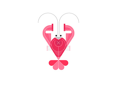 Lobster animal cancer crawfish craydid crayfish crustacean design geometric icon illustration isolated lobster logo red sea seafood sign symbol vector white