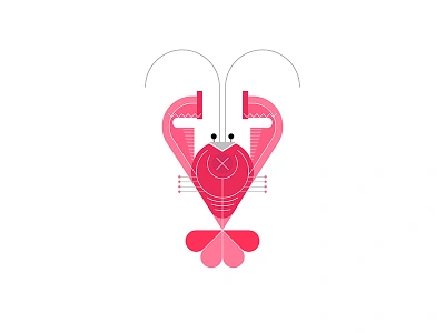 Lobster animal cancer crawfish craydid crayfish crustacean design geometric icon illustration isolated lobster logo red sea seafood sign symbol vector white