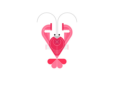 Lobster animal cancer crawfish craydid crayfish crustacean design geometric icon illustration isolated lobster logo red sea seafood sign symbol vector white