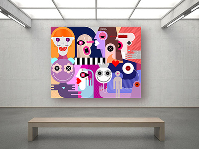 Actors And Puppets vector artwork art artwork gallery illustration nft painting people puppet theater vector